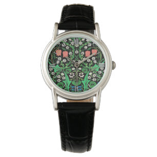 Montre William Morris Jacobean Floral, Arrière - plan noi