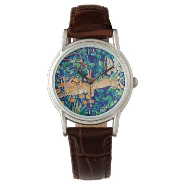 Montre William Morris "Two Hares" Lapins sauvages Imprime (devant)