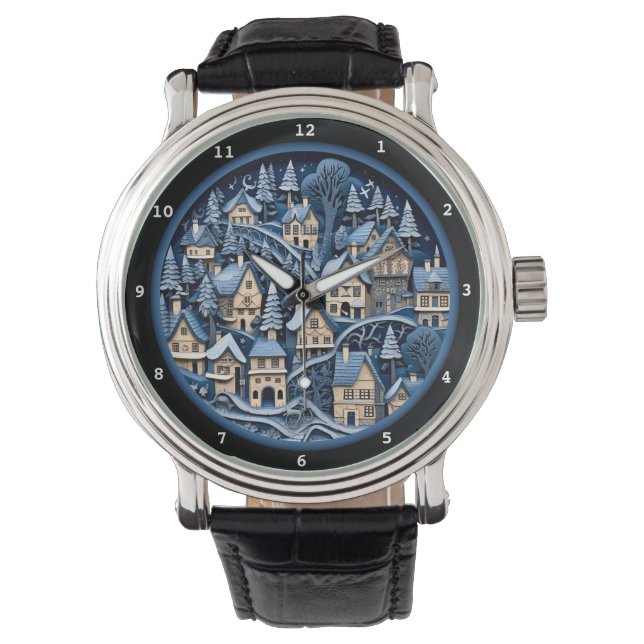 Montre Winter Village Art Nostalgia Design (devant)