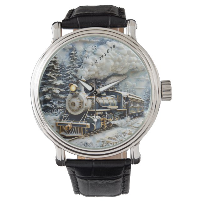 Montre Winter wonderland steam train. (devant)