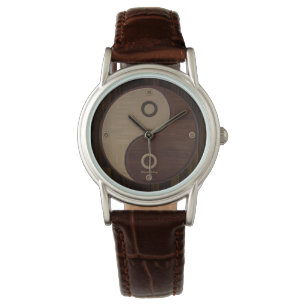Montre Wood Yin Yang Watch