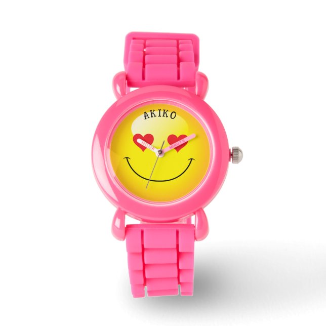Montre Yellow Emoji souriant visage Decora Kei (Recto)