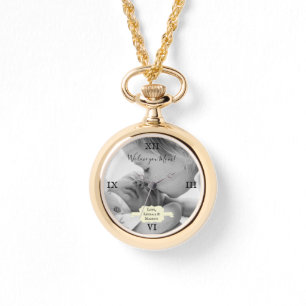 Montre Yellow Minimalist Photo Mère's Day Watch