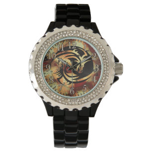 Montre Yin and Yang Asian Dragons