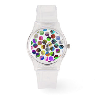 Montre Ying Yang Motif Watch coloré