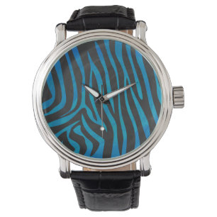 Montre Zebra Black et Blue Print