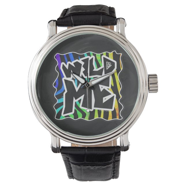 Montre Zebra Black et Rainbow Wild Me (devant)