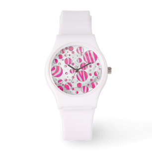 Montre Zebra Hot Pink et White Print