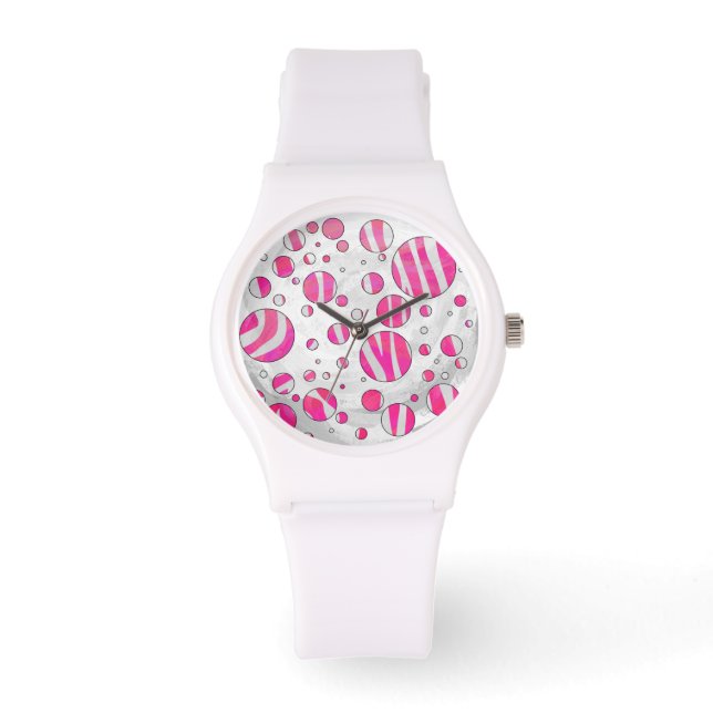 Montre Zebra Hot Pink et White Print (Recto)