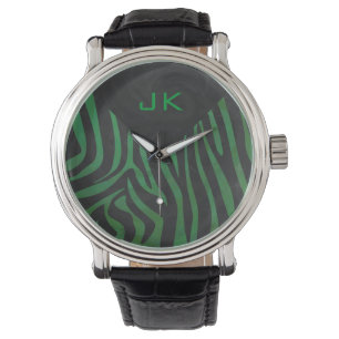 Montre Zebra Monogramme noir et vert