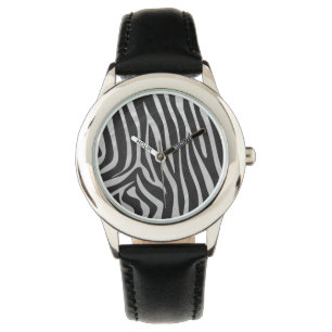 Montre Zebra noir et gris clair