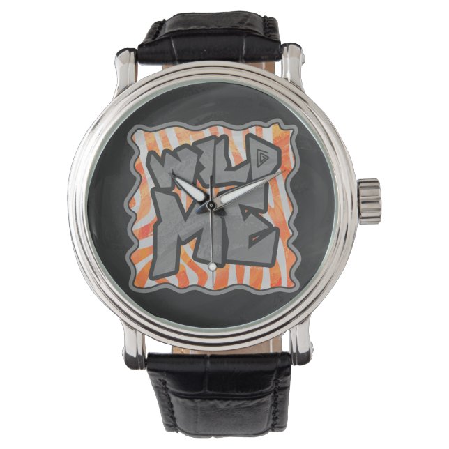 Montre Zebra Orange et White Wild Me (devant)