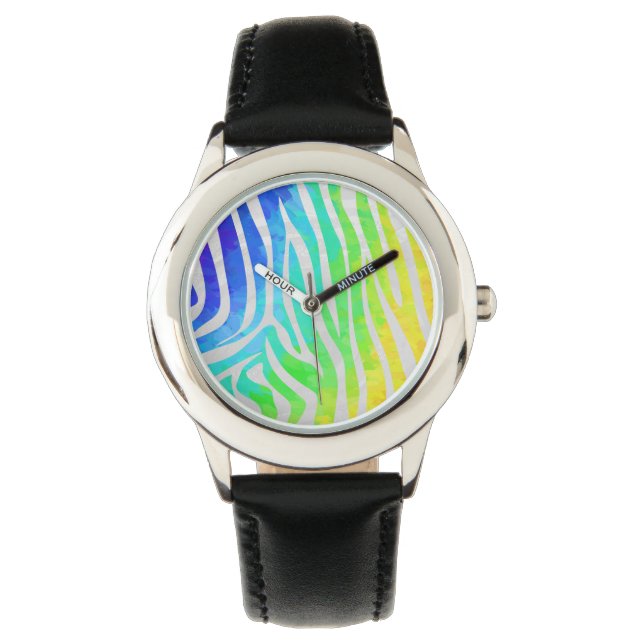 Montre Zebra Rainbow et White Print (devant)