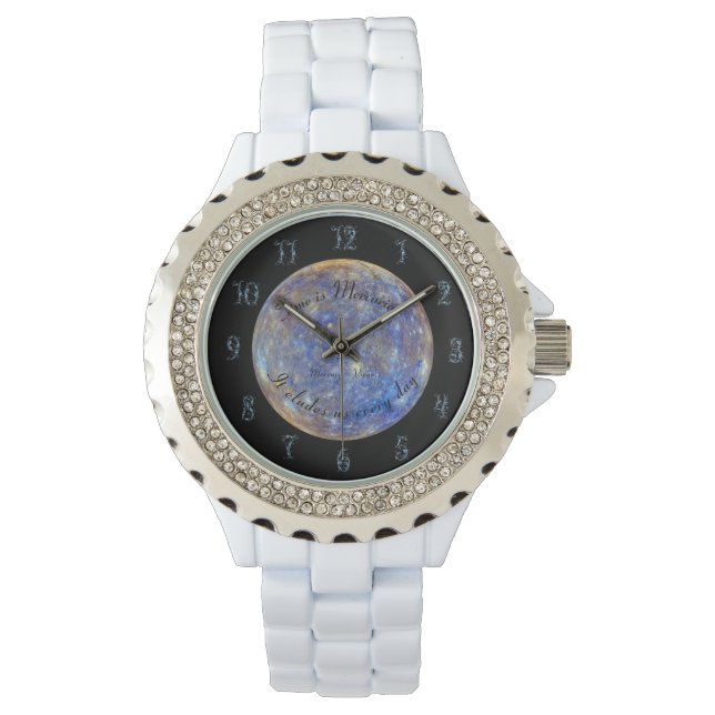 Montre Zodiac Planet Mercure Astronomie Virgo Typographie (devant)