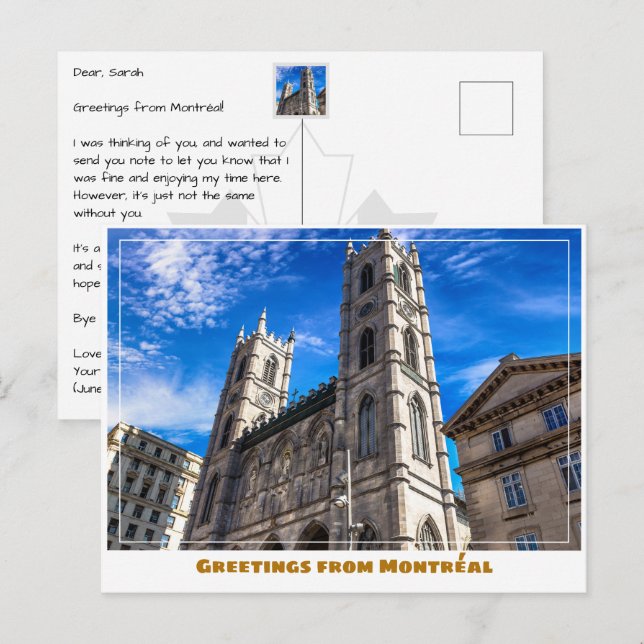 Montréal Canada Notre Dame Kathedrale Moderne Postkarte (Vorne/Hinten)