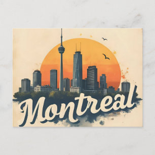 Montreal Canada Retro Vintag Skyline Postkarte