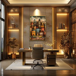 Montreal: City of a Hundred Steeples,Whimsical Art Poster