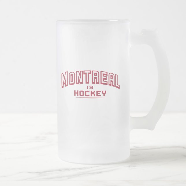 Montréal est Hockey 16oz Frosted Glass Mug (Droit)