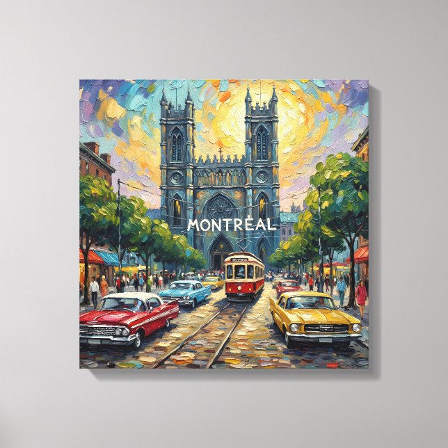 Montreal Gothic Tramway Cathedral Canvas Leinwanddruck (Vorderseite)