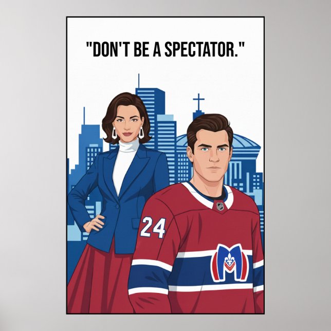 Montreal Metros Hockey Player Motivation Art Poster (Vorne)