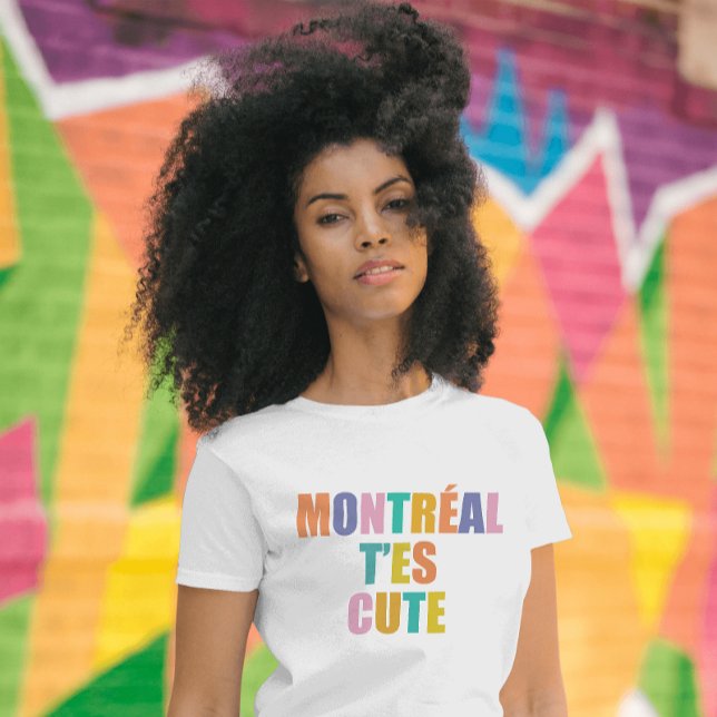Montreal niedliche Typografie modern farbenfroh T-Shirt (Von Creator hochgeladen)