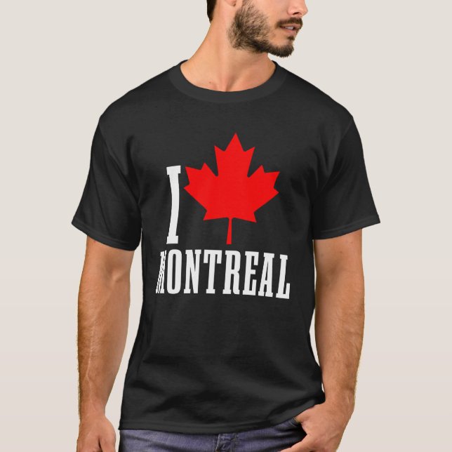 Montreal Quebec Canada Maple Leaf Kanadische Flagg T-Shirt (Vorderseite)