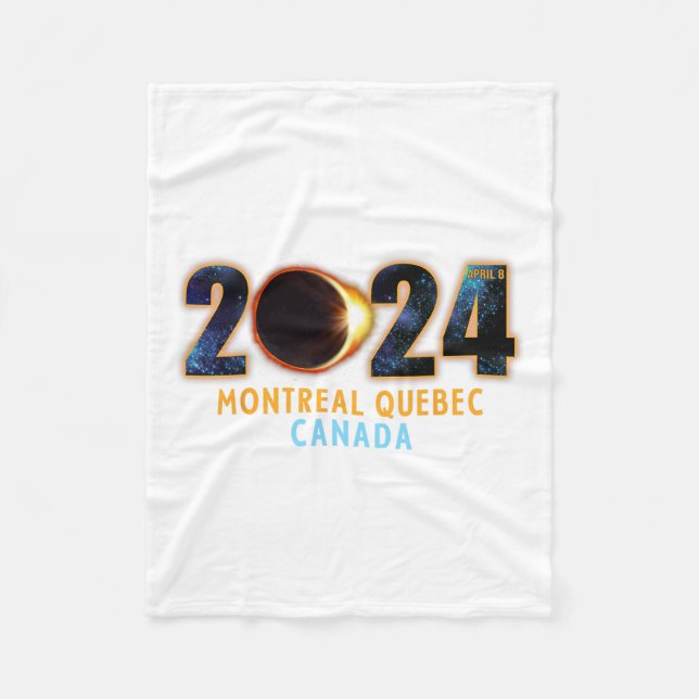 Montreal Quebec Canada Total Solar Eclipse 2024 Fleecedecke (Vorderseite)