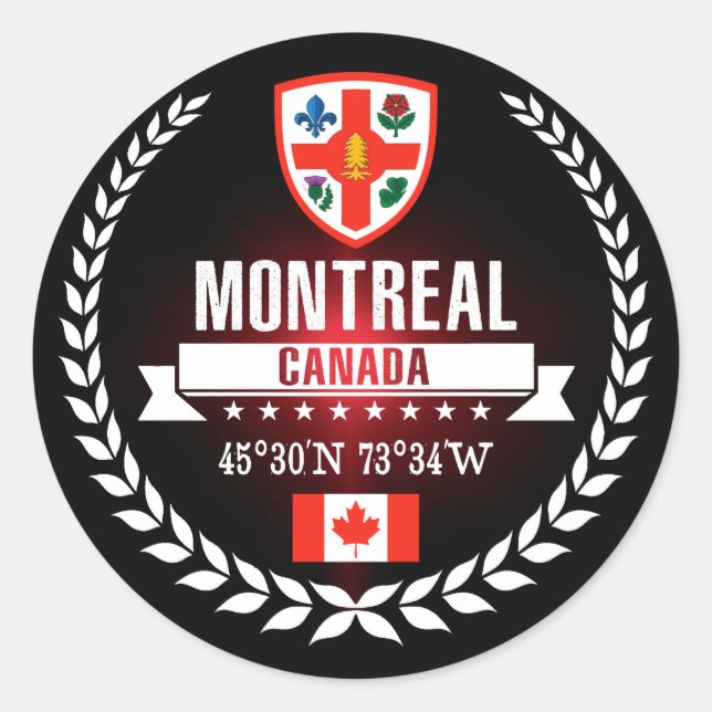 Montreal Runder Aufkleber (Vorderseite)