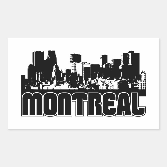Montreal Skyline Rechteckiger Aufkleber (Vorderseite)