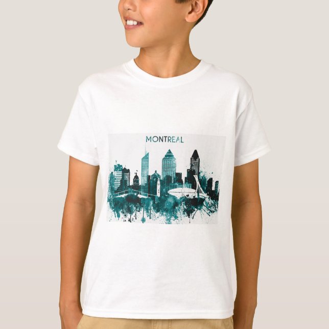 Montreal-Stadt-Skyline T-Shirt (Vorderseite)