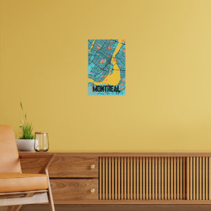 Montreal Street Map Zwei-Tone-Poster mit Stadtname Poster