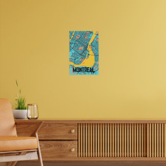 Montreal Street Map Zwei-Tone-Poster mit Stadtname Poster