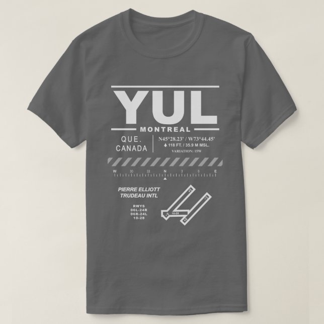 Montreal Trudeau Internationaler Flughafen YUL T - T-Shirt (Design vorne)