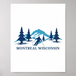 Montreal Wisconsin Skigebiet Skifahren Skifahrer Poster