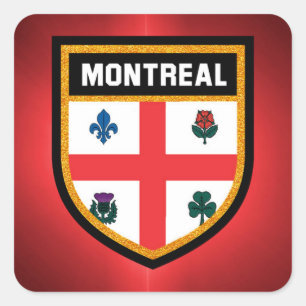 Montrealer Flagge Quadratischer Aufkleber