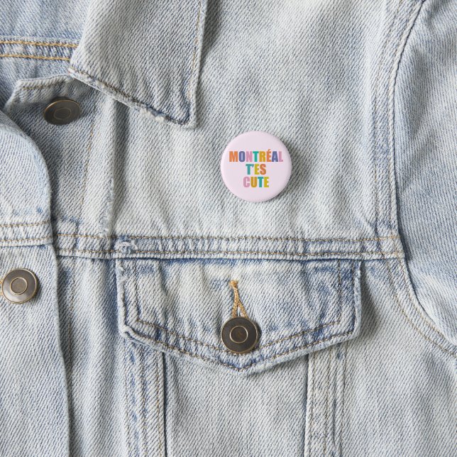 Montrealer Stadttypografie modern farbenfroh Button (Beispiel)