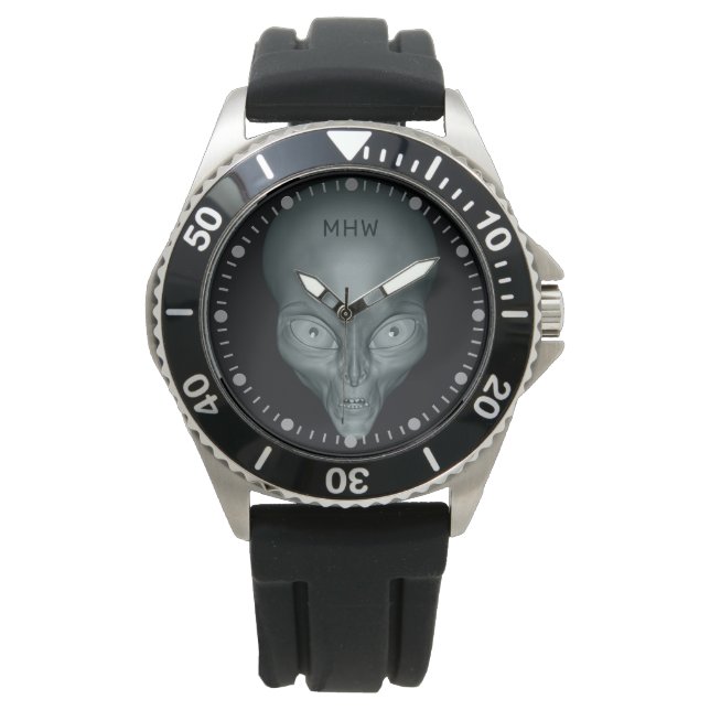 Montres Alien UFO monogramme personnalisées (devant)