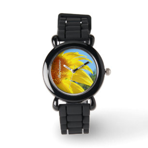 Montres Cadeaux Ajouter Votre Nom Fleur de Tournes