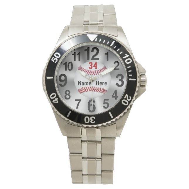 Montres de baseball personnalisables VOTRE NOM ET  (devant)