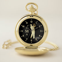 Gold Golfer Triple Monogramme