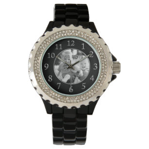 Montres de visage noir pour des femmes VOTRE PHOTO