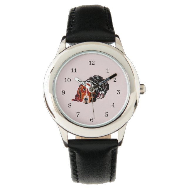 Montres en acier inoxydable Noir Garçons (devant)