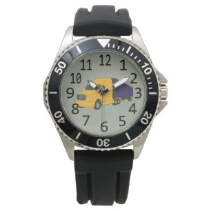 Montres jaunes bleues de coutume de remorque de