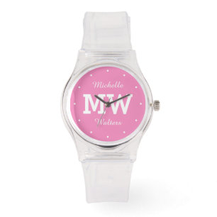 Montres monogramme, nom et couleur personnalisées