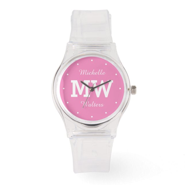 Montres monogramme, nom et couleur personnalisées (Recto)
