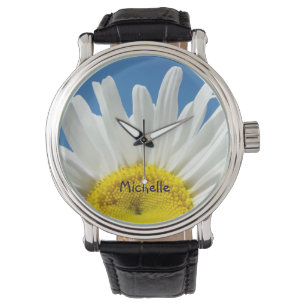 Montres personnalisées avec nom Fleur de marguerit