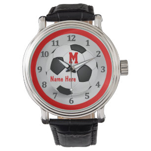 Montres personnalisées du football avec le nom et