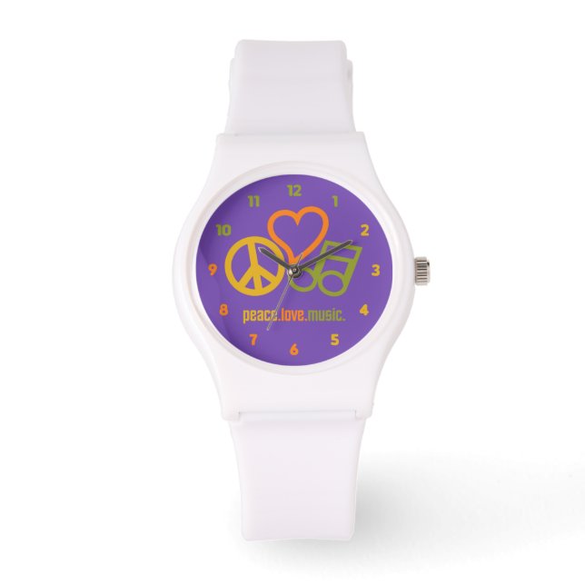 Montres personnalisées Peace-Love-Music (Recto)