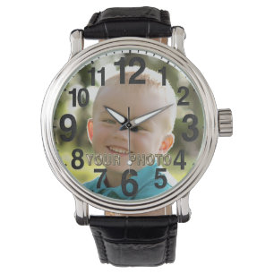 Montres photos personnalisées pour hommes, femmes,