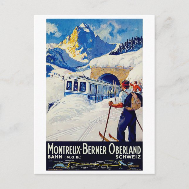 Montreux, Berner Oberland Bahn, Schweiz Postkarte (Vorderseite)